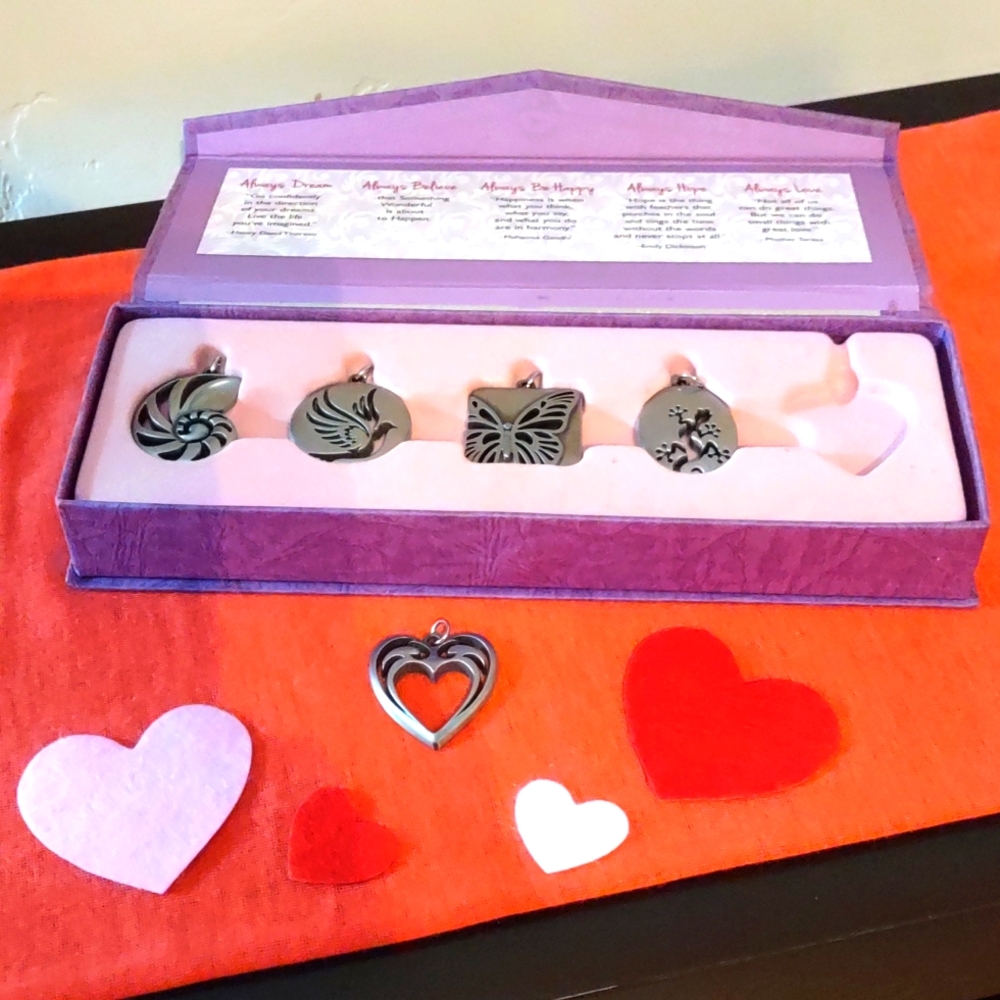 5 pc. Boxed Set of Pewter Charms